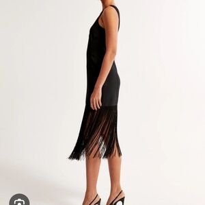 Abercrombie & Fitch Black Fringe Mini Dress